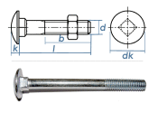 M5 x 30mm Torbandschrauben DIN603 Stahl verzinkt (10 Stk.)