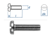 M4 x 20mm Flachkopfschraube DIN85 Edelstahl A2  (10 Stk.)