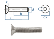 M8 x 40mm Senkschrauben DIN7991 Edelstahl A2 (10 Stk.)