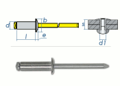 6 x 16mm Blindniete Alu/Stahl DIN7337 (10 Stk.)