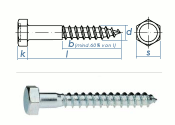 8 x 70mm Sechskant-Holzschrauben DIN 571  Verzinkt (10 Stk.)