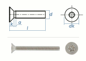 M3 x 5mm Senkschrauben TX ISO14581 Edelstahl A2 (100 Stk.)