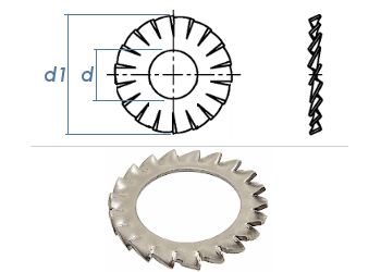 8,4mm Fächerscheiben Form AZ  DIN6798 Edelstahl A2 (100 Stk.)