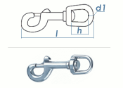 86 x 5mm Wirbelkarabiner Edelstahl A4 (1 Stk.)