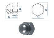 M3 Hutmutter DIN1587 Edelstahl A2 (10 Stk.)