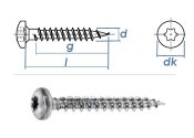 5 x 20mm Spanplattenschrauben Pan Head TX Edelstahl A2...