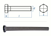 M5 x 20mm Sechskantschrauben DIN933 Vollgewinde Edelstahl...