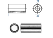 M6 x 20mm Gewindemuffe rund Edelstahl A2 (1 Stk.)