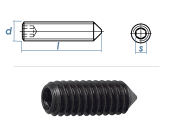 M4 x 20mm Gewindestift Spitze DIN914 45H schwarz (10 Stk.)