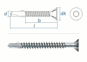 6,3 x 50mm Flügelbohrschrauben TX Stahl verzinkt (10...