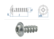 3 x 8mm Flachrundkopfschraube TX für Thermoplaste...