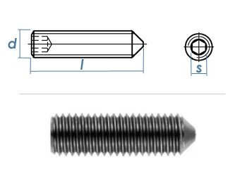 M5 x 5mm Gewindestift Spitze DIN914 Edelstahl A2 (10 Stk.)