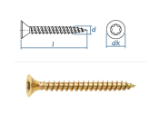 4,5 x 25mm Spanplattenschrauben VG TX Stahl gelb verzinkt...