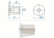 M4 x 12mm Hülsenmutter mit Senkkopf ISK Edelstahl A1...