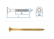 3 x 40mm Spanplattenschrauben TG TX Stahl gelb verzinkt...