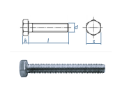 M16 x 45mm Sechskantschrauben DIN933 Vollgewinde Stahl...