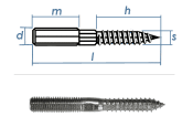 6 x 80mm Stockschrauben Edelstahl A2 (10 Stk.)