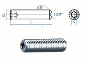 M4 x 6mm Gewindestift Ringschneide DIN916 Edelstahl A2...