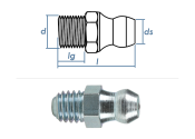 M8 x 1mm Schmiernippel gerade DIN71412-A Stahl verzinkt...