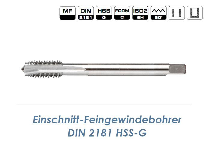 M10x1 Einschnitt-Feingewindebohrer DIN2181C HSS-G, 7,93 €