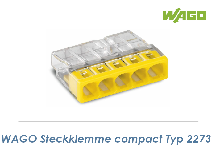 5-polige WAGO Klemme compact 0,5 - 2,5mm2, 0,86 €