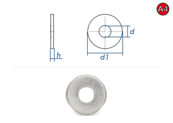 6,4mm Unterlegscheiben großer Außendurchmesser DIN9021 Edelstahl A4 (10 Stk.)