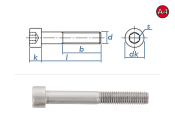 M8 x 25mm Zylinderschrauben DIN912 Edelstahl A4 (10 Stk.)