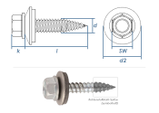 4,5 x 25mm Bi-Metall Dünnblechschraube A2/CV m....