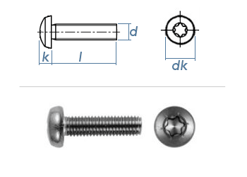 M4 x 70mm Linsenkopfschrauben TX DIN7985 Edelstahl A2  (10 Stk.)