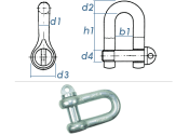 M12 Schäkel mit Kragenbolzen DIN 82101-A verzinkt (1...