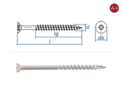 4,5 x 40mm Holzbauschrauben TX Senkkopf Edelstahl A4 (10...