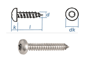 4,8 x 13mm Blechschrauben Linsenkopf TX Edelstahl A2...