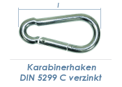 40 x 4mm Karabinerhaken DIN 5299-C verzinkt (1 Stk.)