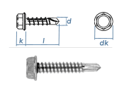 3,9 x 16mm Bohrschrauben Sechskantkopf DIN7504 Edelstahl...