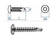 4,2 x 19mm Bohrschrauben Linsenkopf TX DIN7504 Edelstahl...