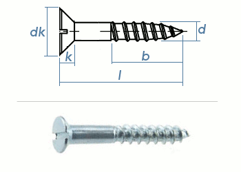 2 x 16mm Holzschrauben DIN97 Stahl verzinkt (100 Stk.)