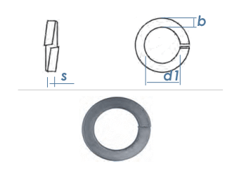 7,1mm Federringe DIN127 Edelstahl A2 (100 Stk.)