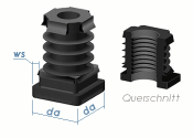 20 x 20mm / M8 / WS:1,5-2mm Gewindestopfen PA schwarz (1...