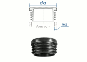 30mm / WS:0,8-2,5mm Lamellenstopfen rund PE schwarz (10...