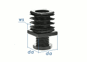 40 x 40mm Justierstopfen PA schwarz (1 Stk.)