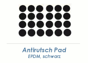 20mm Antirutsch Pad schwarz selbstklebend  (1 Karte zu 50...