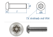 M6 x 10mm Linsenflachkopfschraube TX+PIN ähnl....