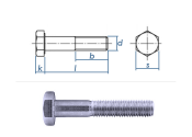 M10 x 45mm Sechskantschrauben DIN931 Teilgewinde Stahl...