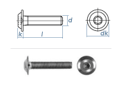 M4 x 12mm Linsenflachkopfschraube m. Flansch ISK...