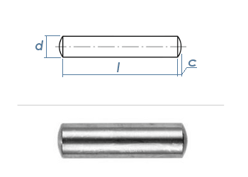 2,5 x 8mm Zylinderstift Stahl blank gem. DIN7 / ISO2338 (10 Stk.)