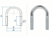 M10 x 43 x 81mm (1 1/4") Rundstahlbügel DIN3570...