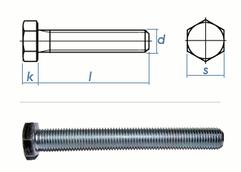 HSI Sechskantschrauben mit Muttern Stahl verzinkt DIN 933 M10 x 20